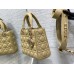 Lady Dior Bag, Apricot Lambskin, Champagne Gold Hardware, Small   Four Blocks   20, Size: 20cm