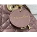 Lady Dior Mini Bag, 17, Deep Pink Lambskin, Champagne Gold Hardware, Size: 17cm