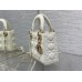 Lady Dior Mini Bag, 17, White Lambskin, Champagne Gold Hardware, Size: 17cm