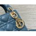 Lady Dior Micro Bag, 12, Blue Lambskin, Champagne Gold Hardware, Size: 12x10x5cm