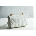 Dior Caro Chain Bag, White, Gold Hardware, Calfskin, Small 20, Size: 20x12x7cm