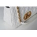 Dior Caro Chain Bag, White, Gold Hardware, Calfskin, Medium 25, Size: 25.5x15.5x8cm