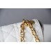 Dior Caro Chain Bag, White, Gold Hardware, Calfskin, Medium 25, Size: 25.5x15.5x8cm