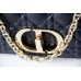 Dior Caro Chain Bag, Black, Gold Hardware, Calfskin, Medium 25, Size: 25.5x15.5x8cm