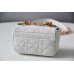 Dior Caro 2023 Micro Mini (Style: 2023 Mini) Soft Calfskin, White, Gold Hardware, Size: 13x8x4cm