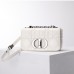 Dior Caro Calfskin, White, Deep Silver Hardware, Small (20x12x7cm)