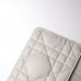 Dior Caro Calfskin, White, Deep Silver Hardware, Large (28x17x9cm)