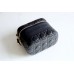 Dior Makeup Bag, Full Leather, Black, Gold Hardware, Vanity Box (Style: 9012), Size: 18.5x13x10.5cm