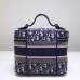 Dior Makeup Bag, Small Box, Classic Blue Oblique, Vanity Box (Style: 9012L), Size: 25x15x14cm