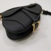 Dior Saddle Bag, Black Calfskin, Gold Hardware, Small (21x18x5cm)