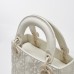 Lady Dior Mini 17cm, Three Blocks, Milk White, Champagne Gold Hardware