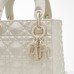 Lady Dior Mini 17cm, Three Blocks, Milk White, Champagne Gold Hardware