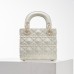 Lady Dior Mini 17cm, Three Blocks, Milk White, Champagne Gold Hardware