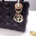 Lady Dior Mini 17cm, Three Blocks, Lambskin, Black, Champagne Gold Hardware