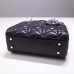 Lady Dior Mini 17cm, Three Blocks, Lambskin, Black, Silver Hardware