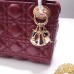 Lady Dior Mini 17cm, Three Blocks, Lambskin, Red, Champagne Gold Hardware