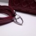 Lady Dior Mini 17cm, Three Blocks, Lambskin, Red, Silver Hardware