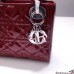 Lady Dior Mini 17cm, Three Blocks, Patent Leather, Red, Silver Hardware