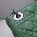 Lady Dior Mini 17cm, Three Blocks, Lambskin, Green, Silver Hardware