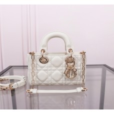 Dior Lady Dior D Joy white lambskin small 16.5cm