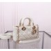 Dior Lady Dior D Joy 22cm lambskin white medium size gold