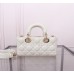 Dior Lady Dior D Joy 22cm lambskin white medium size gold