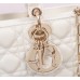 Dior Lady D Joy dior Large 26cm lambskin white gold