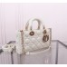 Dior Lady D Joy dior Large 26cm lambskin white gold