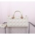 Dior Lady D Joy dior Large 26cm lambskin white gold