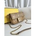 Fendi Baguette Mini 19 Chain Yellow All Leather Gold Buckle 19x11.5x4cm