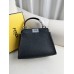 Fendi Peekaboo Small 23 Black Silver Hardware 23x18x12cm 8BN266