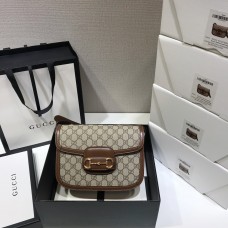 Gucci Horsebit 1955 Medium, 25, Brown, Monogram, Model: 602204, Size: 25x18x8cm