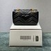 Gucci GG Marmont, 22, Black, Gold Hardware, Model: 446744, Size: 22x13x6cm