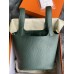 Hermes Hermès Picotin 18 Taurillon Clemence 6O Cypress Green Gold Hardware Hand-Stitched