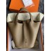 Hermes Hermès Picotin 18 Taurillon Clemence 18 Elephant Grey Gold Hardware Hand-Stitched