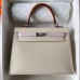 Hermes Hermès Kelly 25cm Triple Color Waxed Thread Silver Hardware Hand-Stitched