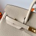 Hermes Hermès Birkin 25cm Togo Ck10 Milk White Waxed Thread Gold Hardware Hand-Stitched