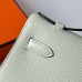 Hermes Hermès Mini Kelly 22cm Epsom 0S Bubble Green Waxed Thread Silver Hardware Hand-Stitched