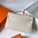 Hermes Hermès Mini Kelly 22cm Epsom Ck10 Milk White Waxed Thread Gold Hardware Hand-Stitched