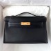 Hermes Hermès Mini Kelly 22cm Swift Imported Plain Leather Ck89 Black Waxed Thread Gold Hardware Hand-Stitched