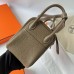 Hermes Hermès Mini Lindy 19cm Clemence Original Factory Leather Ck18 Elephant Grey Waxed Thread Gold Hardware Hand-Stitched