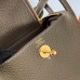 Hermes Hermès Mini Lindy 19cm Clemence Original Factory Leather Ck18 Elephant Grey Waxed Thread Gold Hardware Hand-Stitched