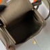 Hermes Hermès Mini Lindy 19cm Clemence Original Factory Leather Ck18 Elephant Grey Waxed Thread Gold Hardware Hand-Stitched