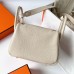 Hermes Hermès Mini Lindy 19cm Clemence Original Factory Top-Grade Cowhide Ck10 Milk White Waxed Thread Gold Hardware Hand-Stitched