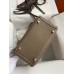 Hermes Hermès Mini Lindy 19cm Imported Taurillon Clemence Leather Dark Grey Silver Hardware Hand-Stitched