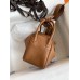 Hermes Hermès Mini Lindy 19cm Imported Taurillon Clemence Leather Gold Brown Gold Hardware Hand-Stitched