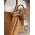 Hermes Hermès Mini Lindy 19cm Imported Taurillon Clemence Leather Gold Brown Gold Hardware Hand-Stitched