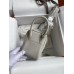 Hermes Hermès Mini Lindy 19cm Imported Taurillon Clemence Leather Pearl Grey Silver Hardware Hand-Stitched