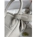 Hermes Hermès Mini Lindy 19cm Imported Taurillon Clemence Leather Pearl Grey Silver Hardware Hand-Stitched