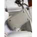 Hermes Hermès Mini Lindy 19cm Imported Taurillon Clemence Leather Pearl Grey Silver Hardware Hand-Stitched